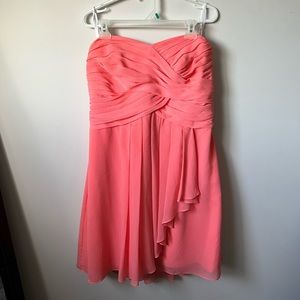 Size 16 David’s Bridal Coral Knee Length Bridesmaid Dress